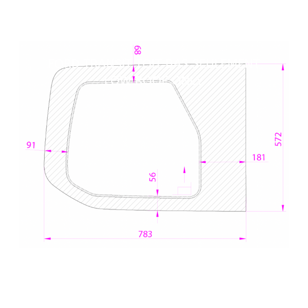 Vitre Fixe- Porte Arrière Gauche Transit LOW ROOF