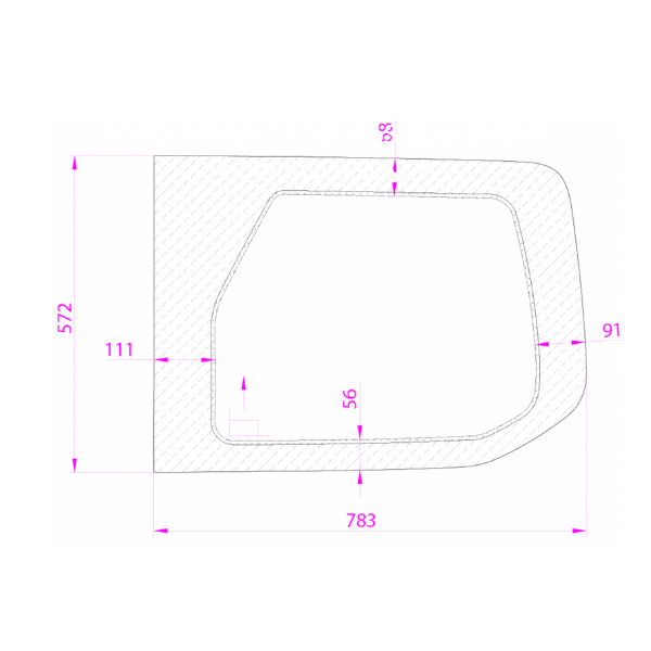 Vitre Fixe- Porte Arrière Droite Transit LOW ROOF