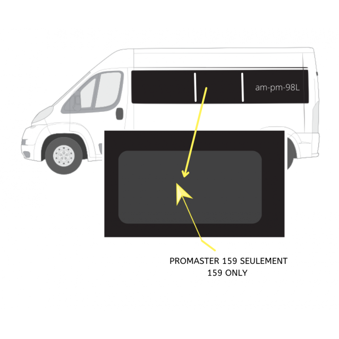 Vitre Fixe - Centre Gauche - Promaster 159 Seulement