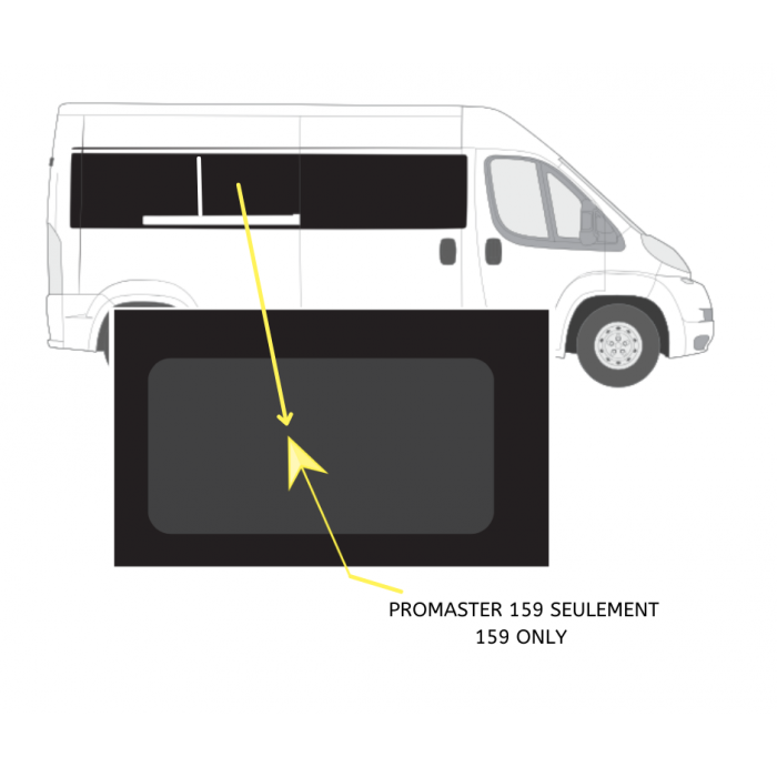 Vitre Fixe - Centre Droit Promaster 159 Seulement