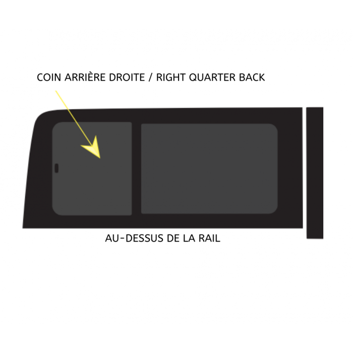 Sliding Window - Right Rear Corner - Sprinter 144 