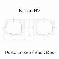 Duo de Vitre de porte Arrière Nissan NV ( full size)