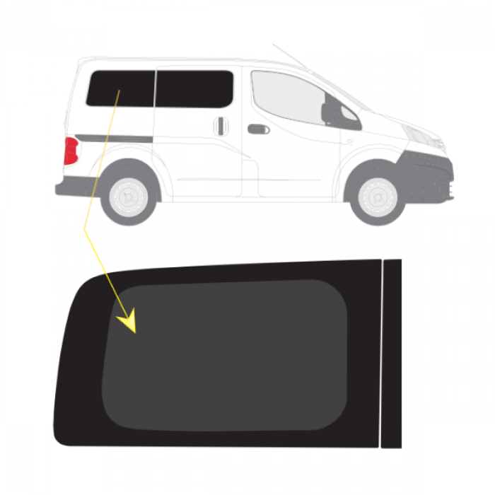 Vitre Fixe -  Coin Arrière Droit - Nissan NV200 -  2015+