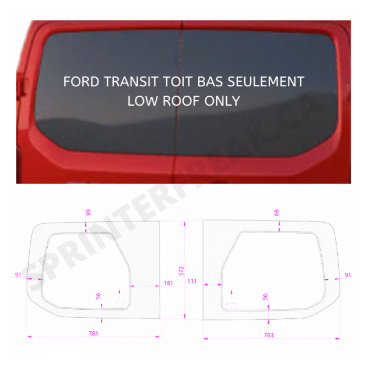 Duo Porte Arrière-> Toit Bas Seulement