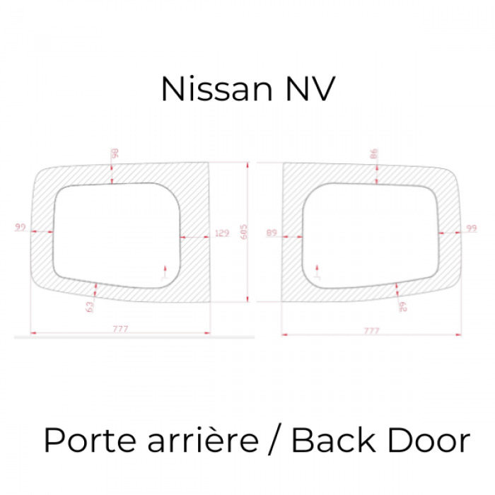 DUO Back  door NISSAN NV ( full size) 