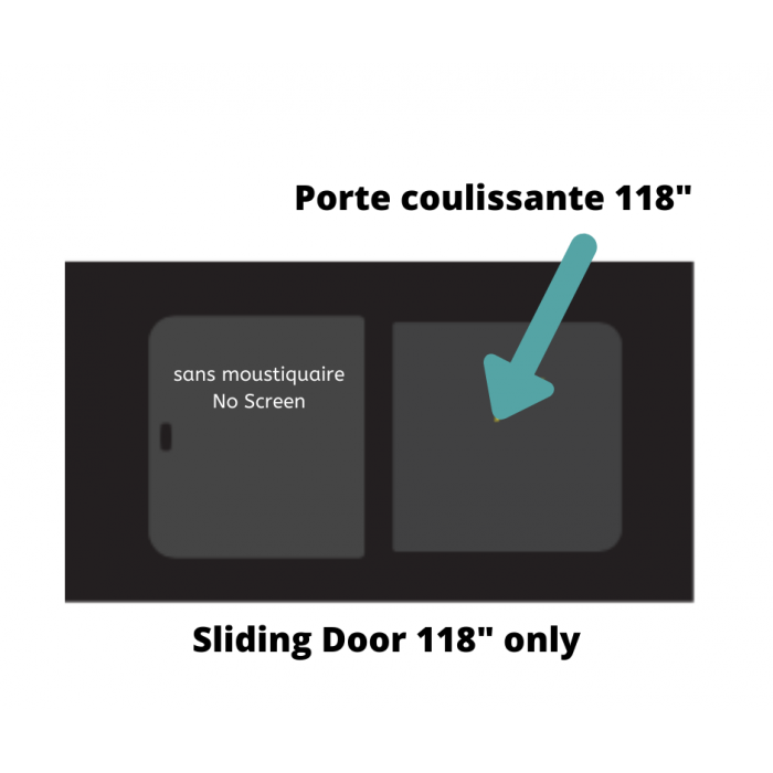 HALF SLIDING -> SLIDING DOOR PROMASTER 118" ONLY - NO SCREEN
