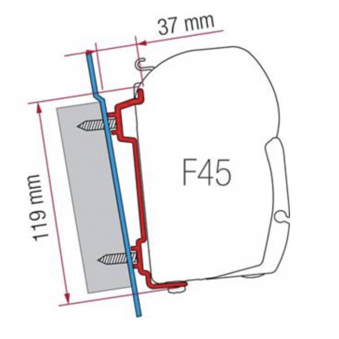 BRACKET FIAMMA F45S-FORD TRANSIT TOIT HAUT